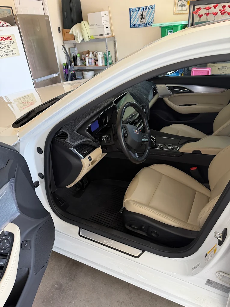 Cadillac front interior after detailing