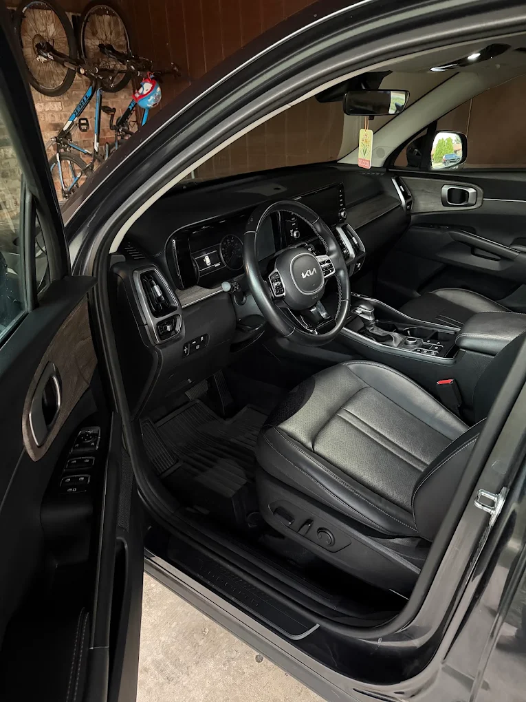 Kia Sorento front interior after detailing